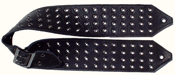 "Bullet Holes" leather guitar strap