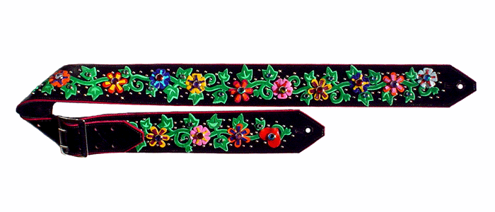 flowers custom guitar strap