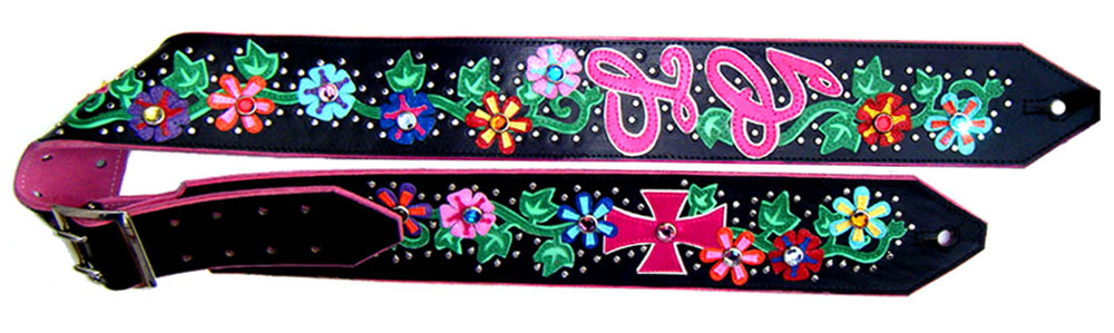 Flowers Custom Guitar Strap