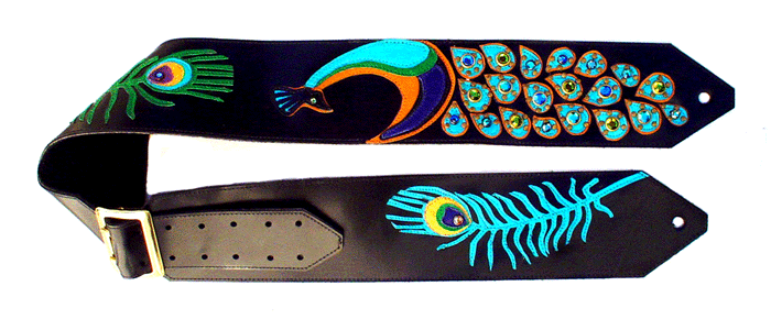 Peacock guitar strap