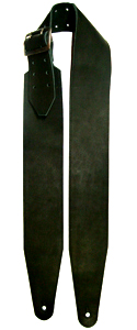 3.5 Wide Black Leather Guitar Strap