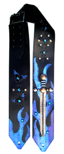 Flames and Sword Custom Guitar Strap