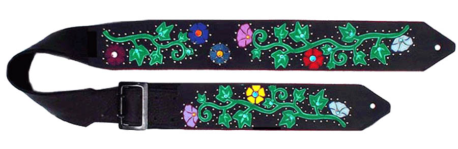 flowers custom guitar strap