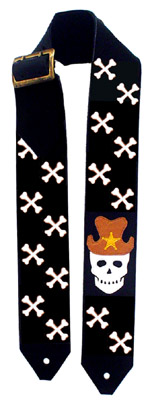 Ira Dean Custom Guitar Strap Sherrif Skull